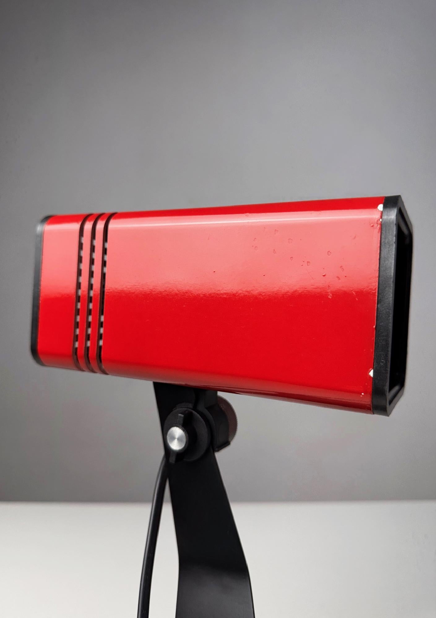 Mid-Century Modern Red Fase Spot Table Lamp from the 1970s, Produced by FASE, Spain For Sale