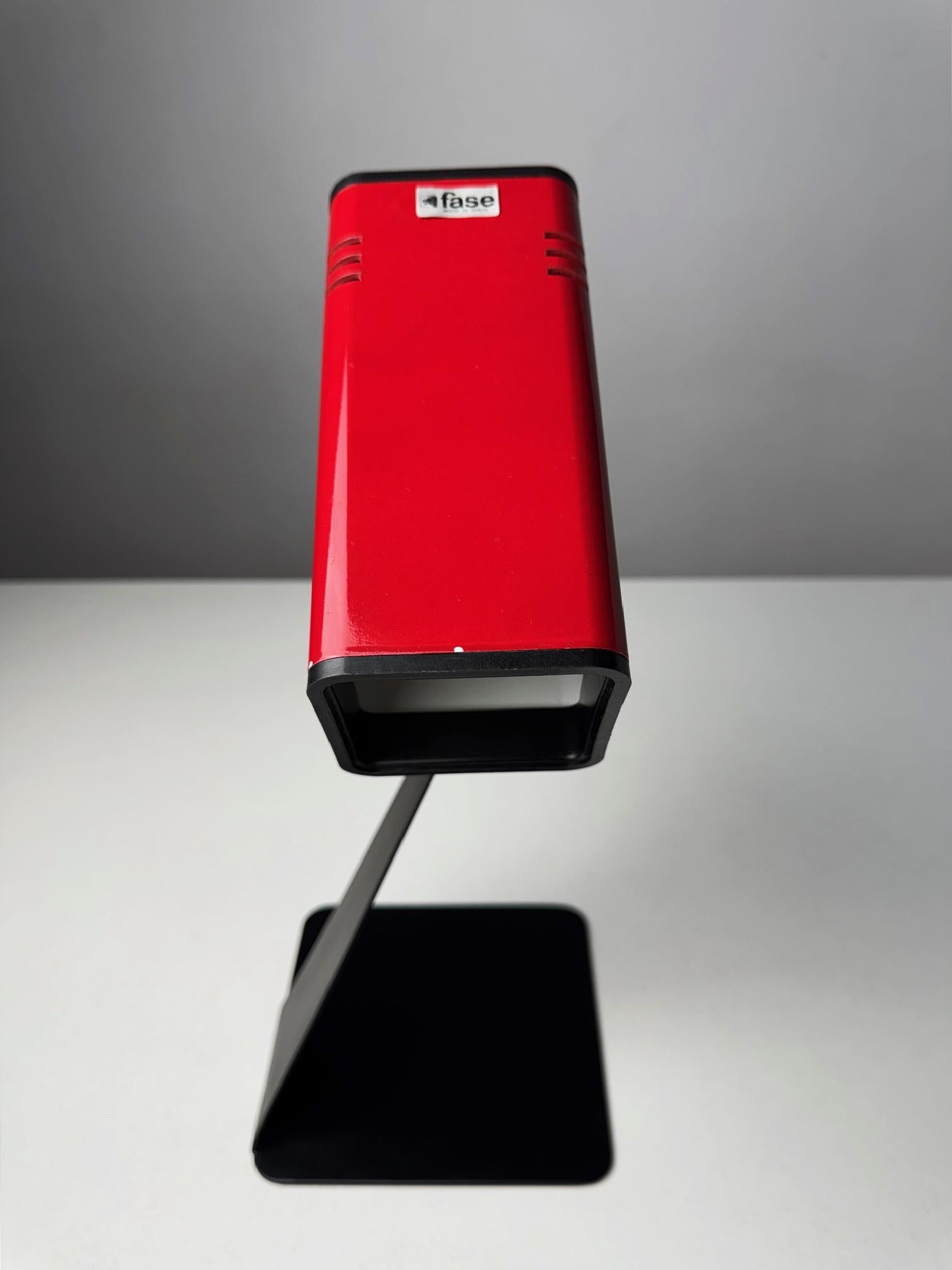 Red Fase Spot Table Lamp from the 1970s, Produced by FASE, Spain For Sale 1