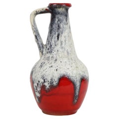 Red Fat Lava Design Vase Bay Keramik West Germany Pottery 67-30