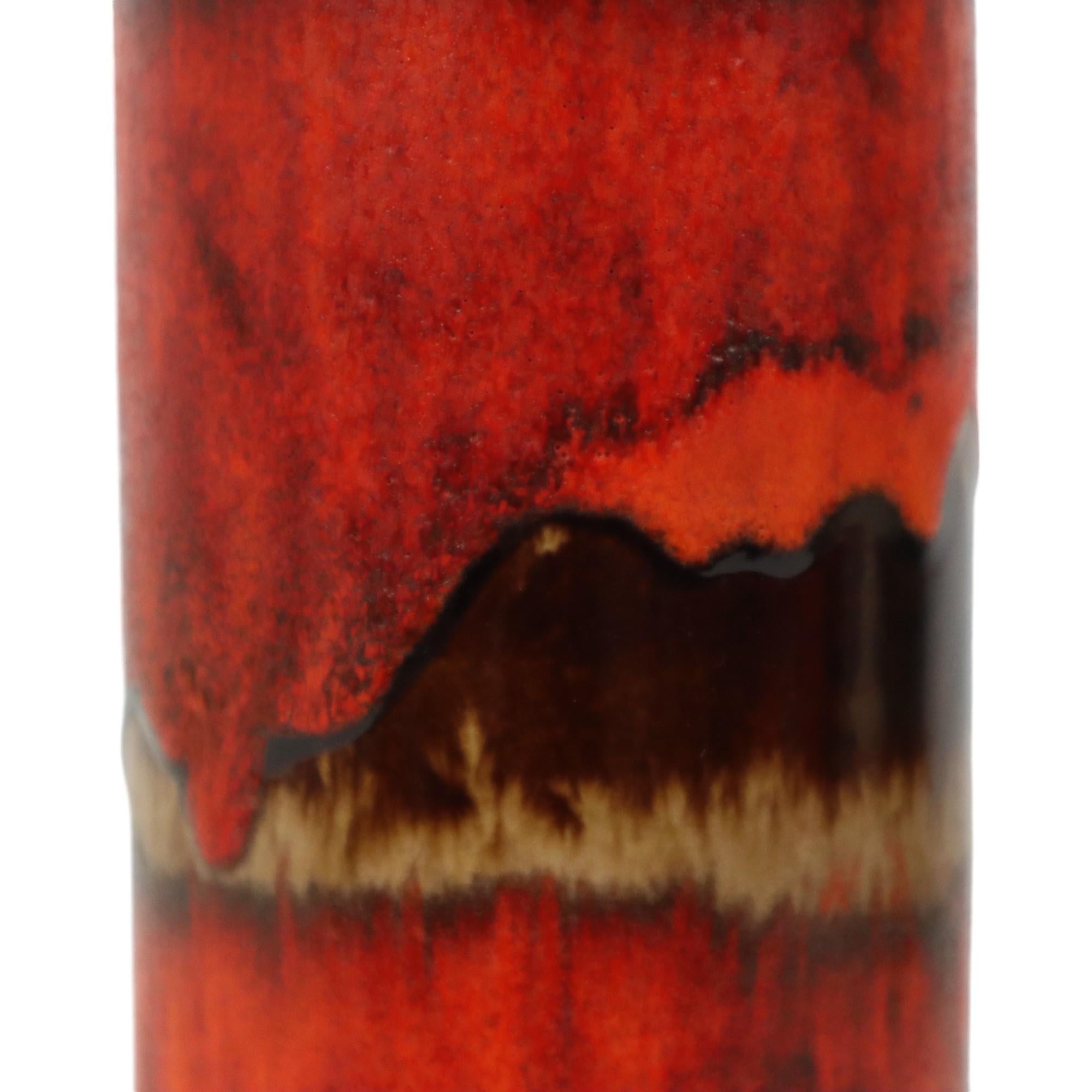 Vaso di lava rossa Scheurich Germania Ovest Ceramica 203-26 in vendita 1