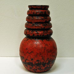 Red Fat Lava Vase Vienna Model 269-40 by Scheurich 1974 - W. Germany