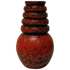 Red Fat Lava Vase Vienna Model 269-40 by Scheurich 1974 - W. Germany