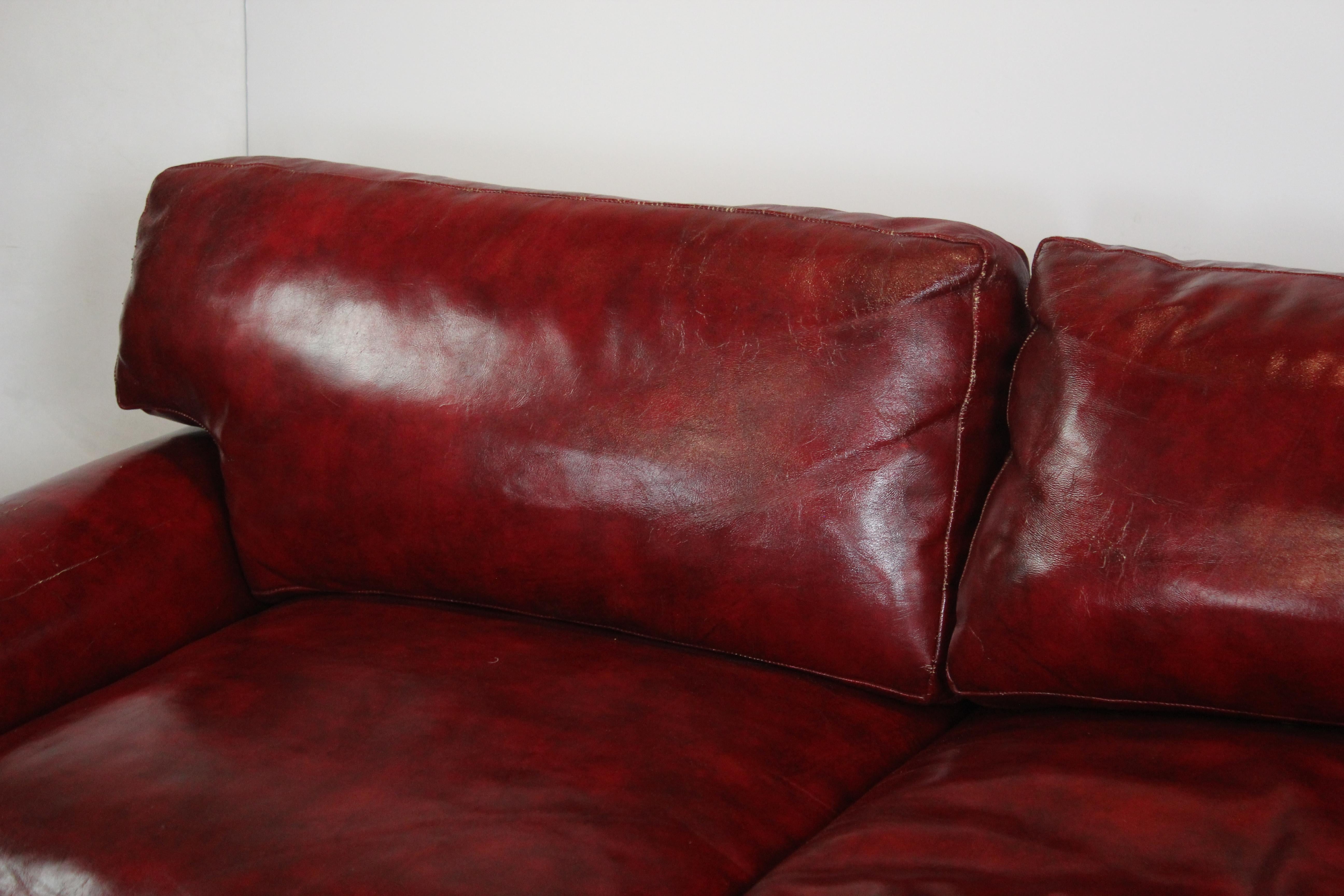 American Red Faux-Leather Loveseat