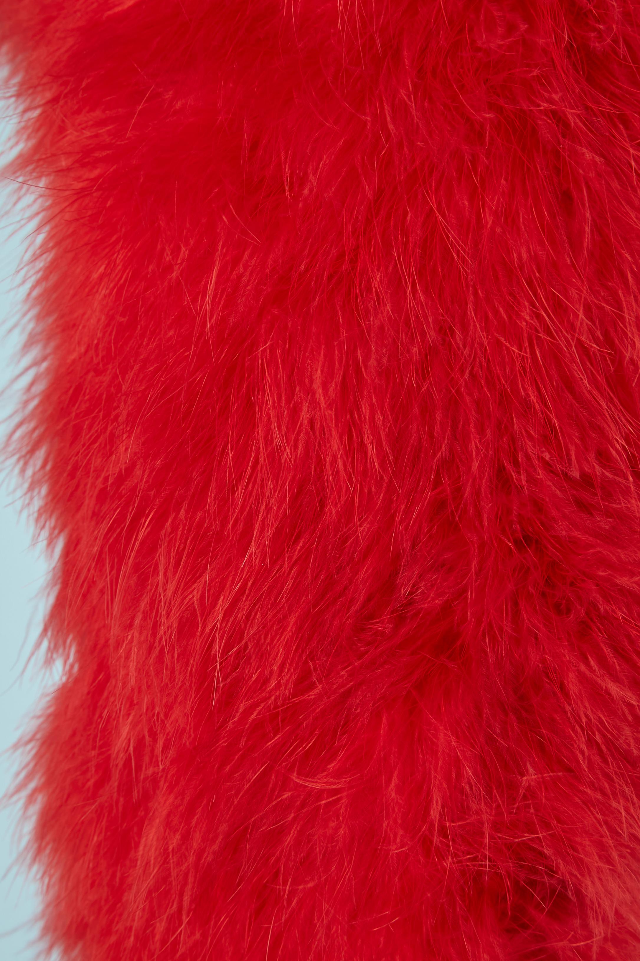 Red feather boléro Ungaro Solo Donna  In Excellent Condition In Saint-Ouen-Sur-Seine, FR
