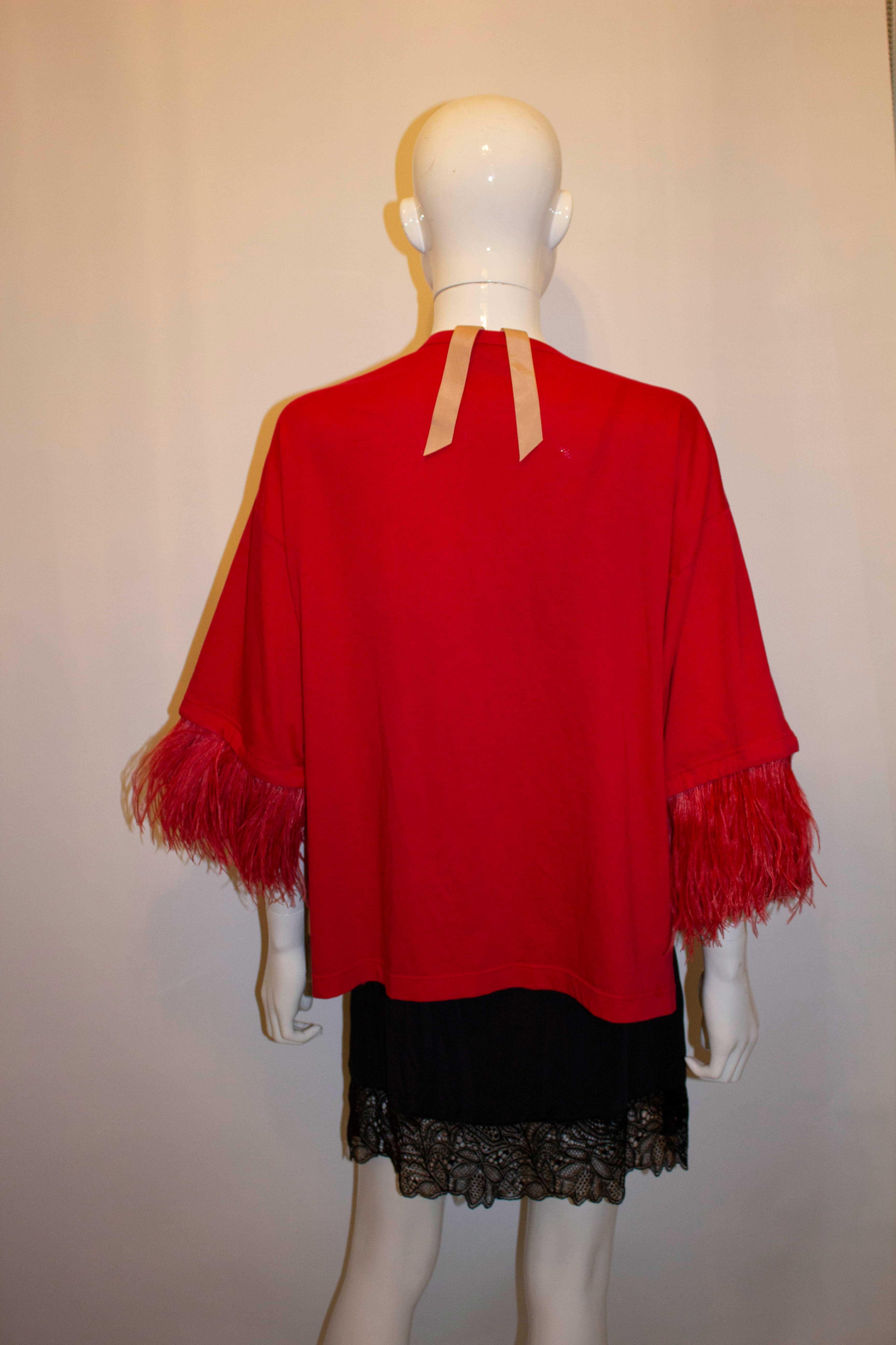 Top con piume rosse di No 21. In condizioni buone in vendita a London, GB