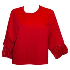 Red Feather Trim Top by No 21.