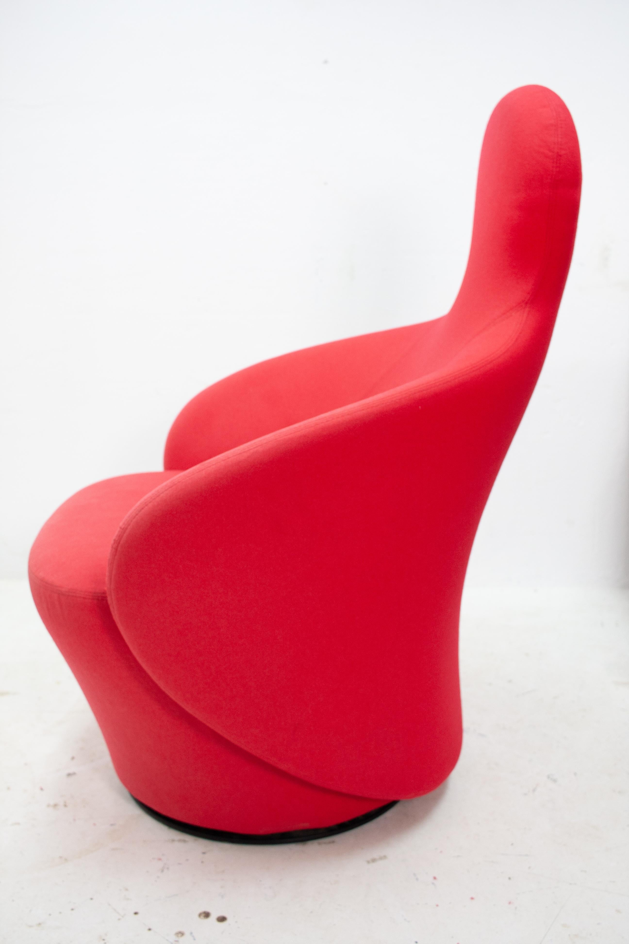 Red Felt Barbamama Accent Chair In Good Condition In Den Haag, NL
