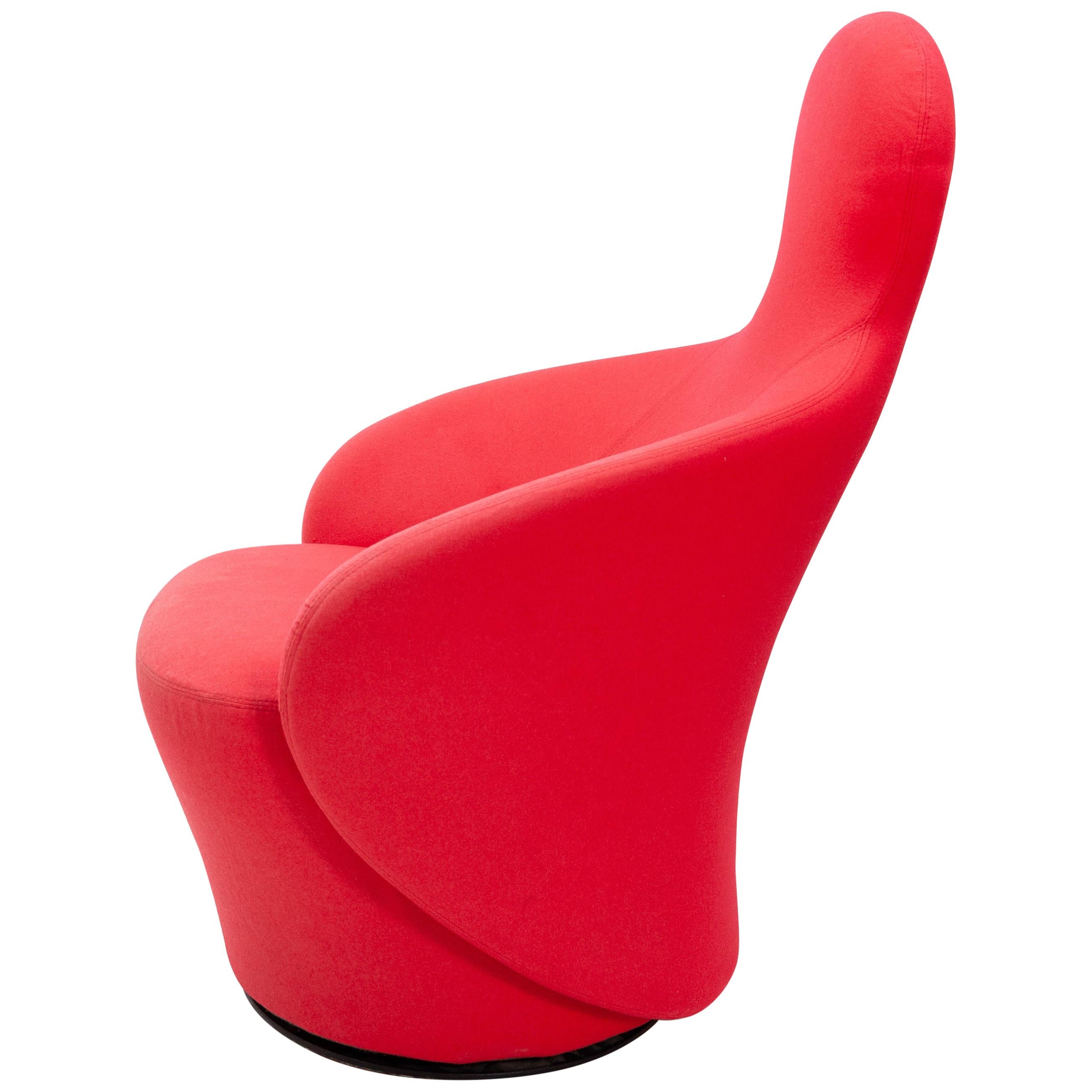 Red Felt Barbamama Accent Chair
