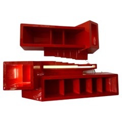 Used Red Fiberglass Library from Mim Roma - space age style design by Luigi Pellegrin