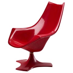 Red Fibreglass "Amicus" Armchair by Antero Poppius, Finland, 1970s