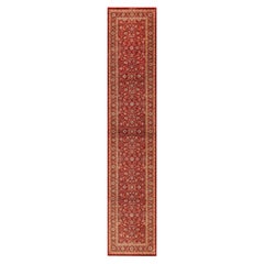 Red Fine Floral Luxurious Vintage Persian Qum Silk Runner Rug 2'9" x 13'7"
