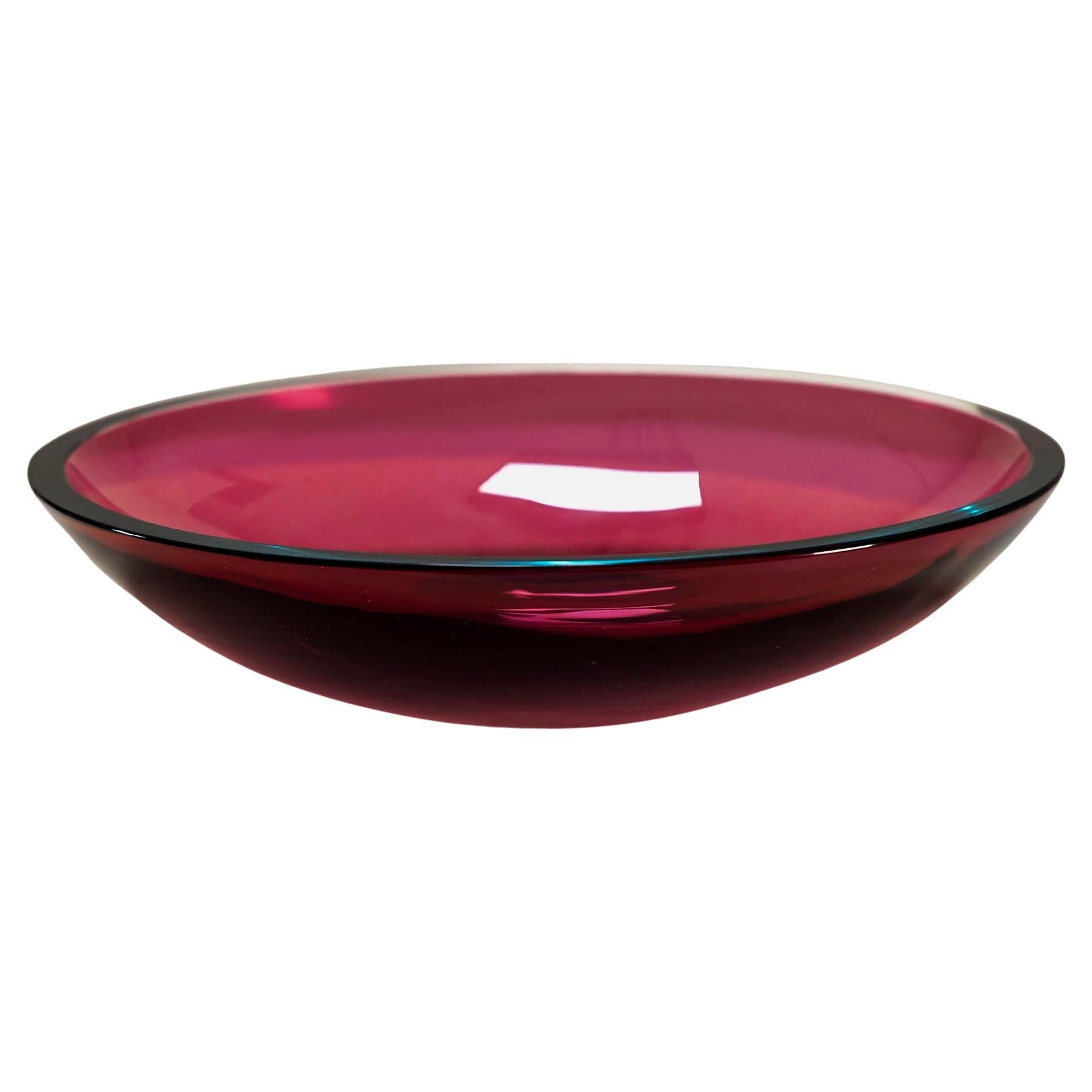 Red Flavio Poli Bowl in Murano Sommerso, Italy 1950s