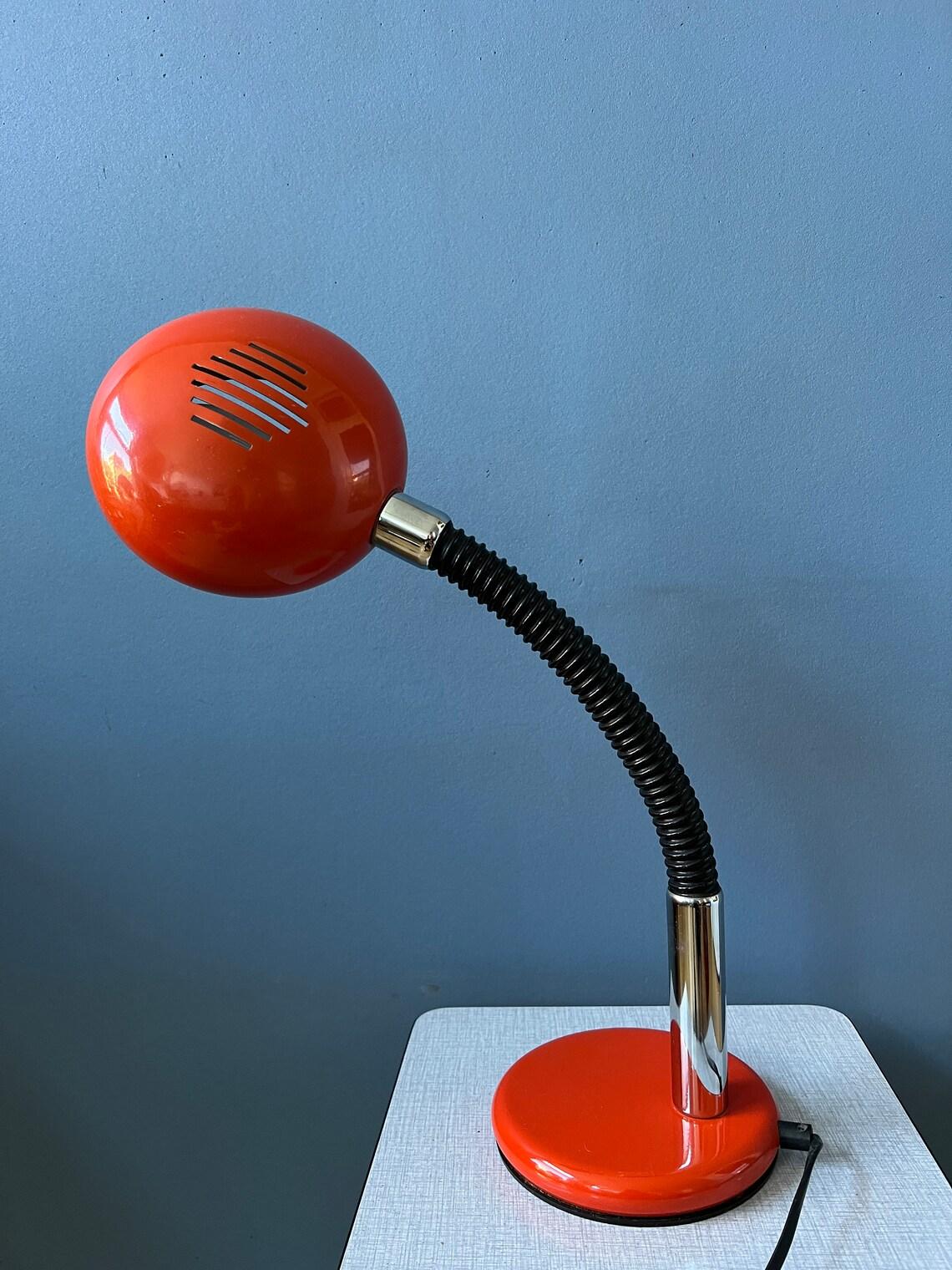 Red Flexible Adjustable Mid Century Space Age UFO Table Lamp, 1970s For Sale 3