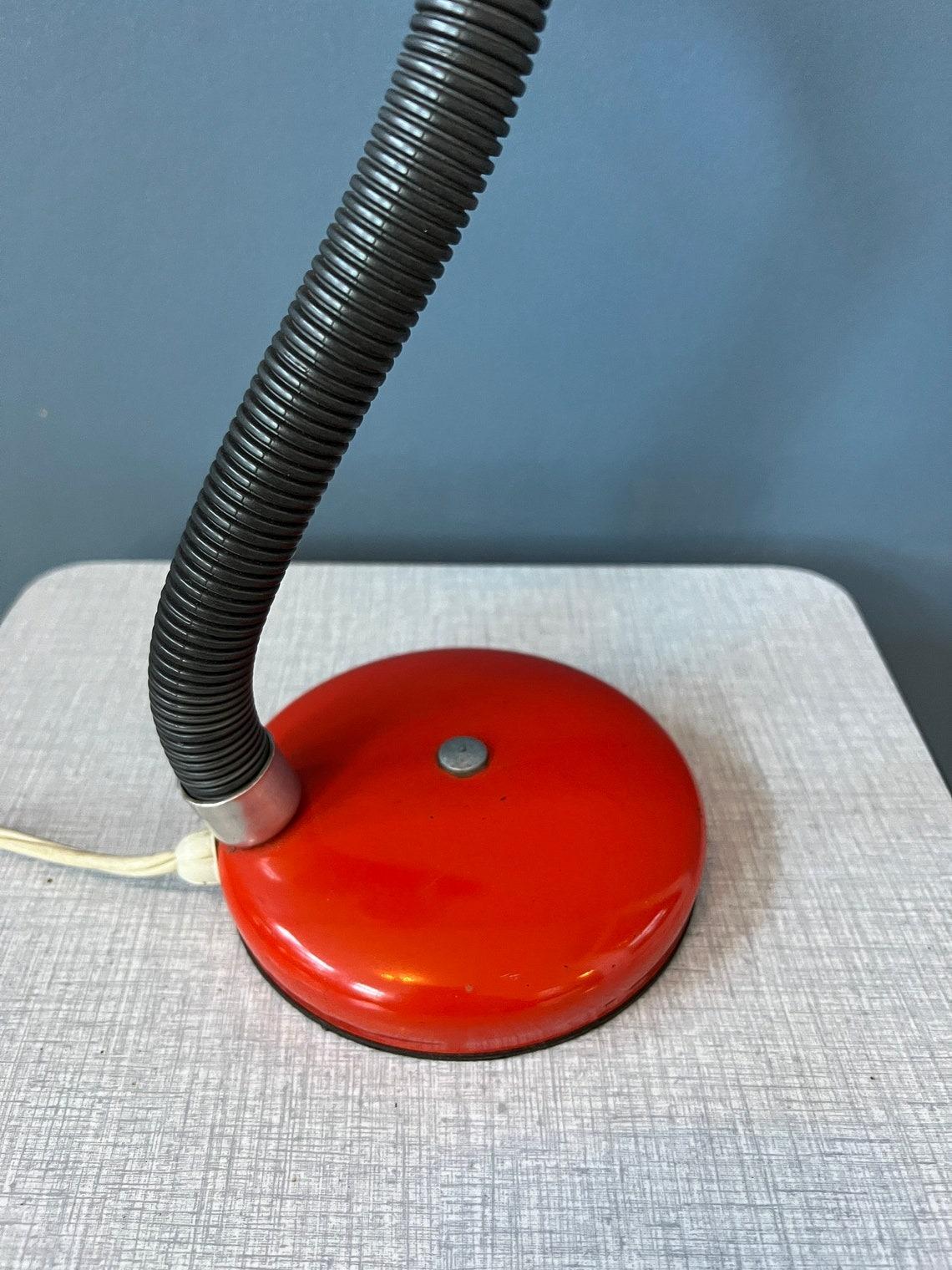 Red Flexible Vintage Spage Age Table Lamp, 1970s For Sale 3
