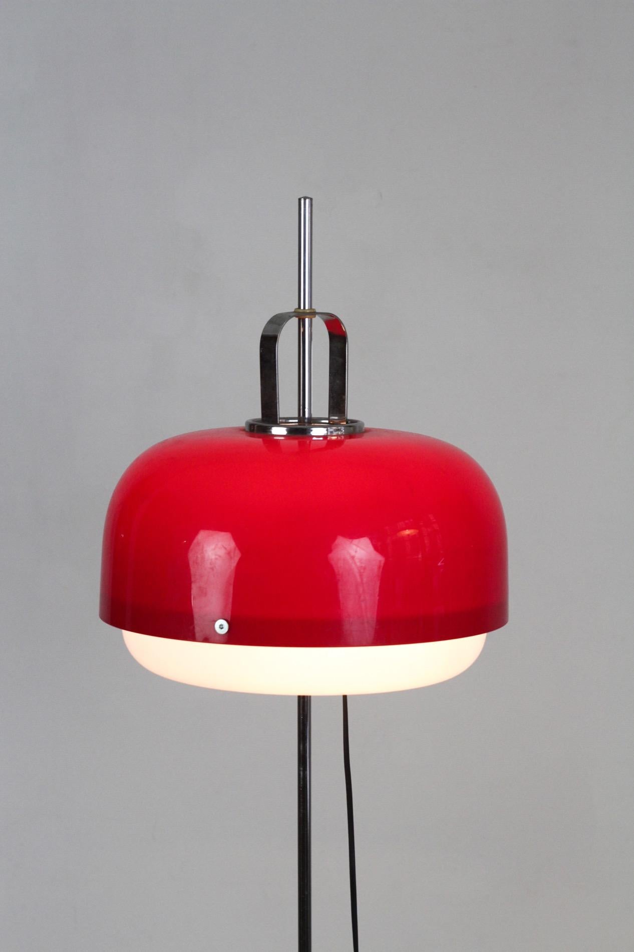 Red Floor Lamp by Harvey Guzzini, Meblo, 1970s 1