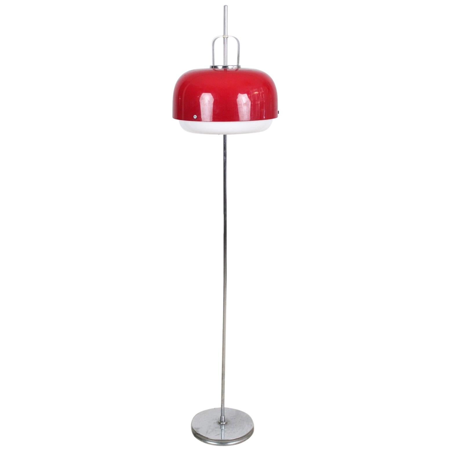 Red Floor Lamp by Harvey Guzzini, Meblo, 1970s