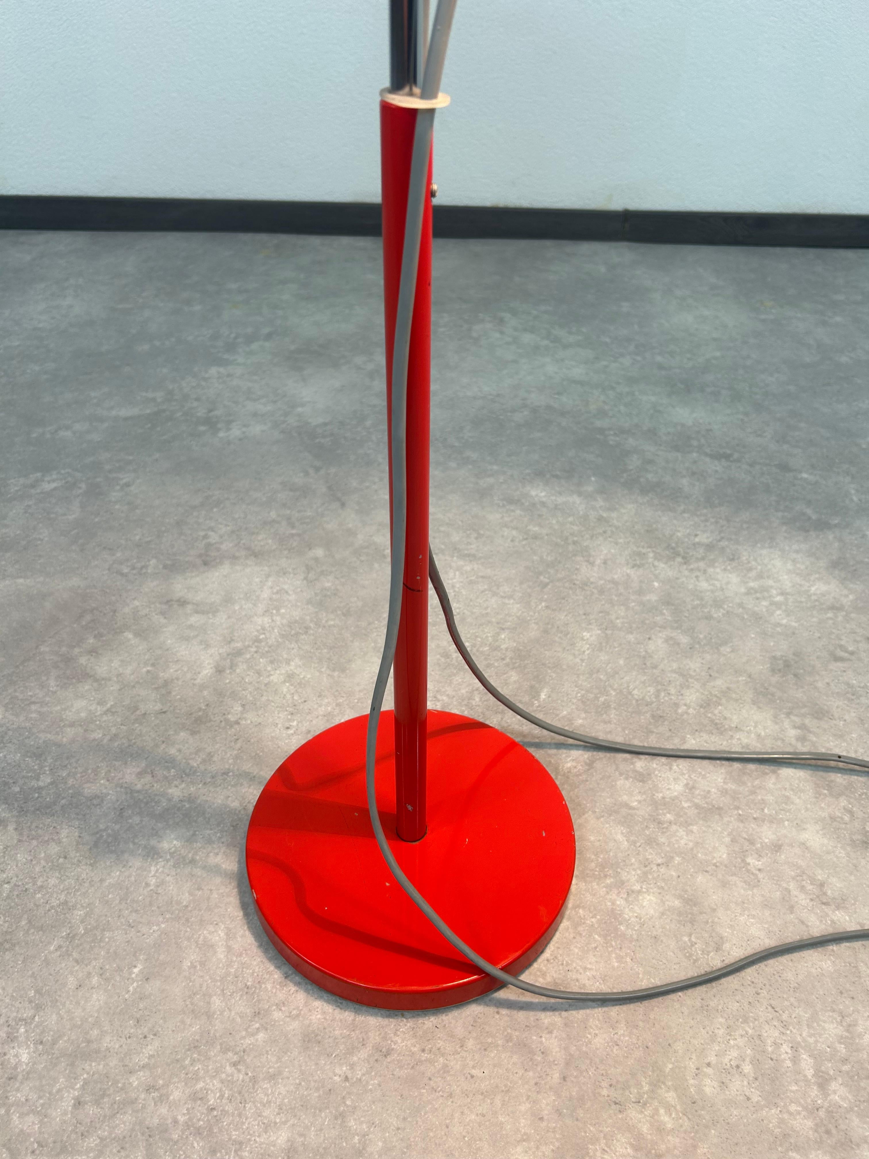 Metal Red floor lamp by Josef Hurka for Napako For Sale