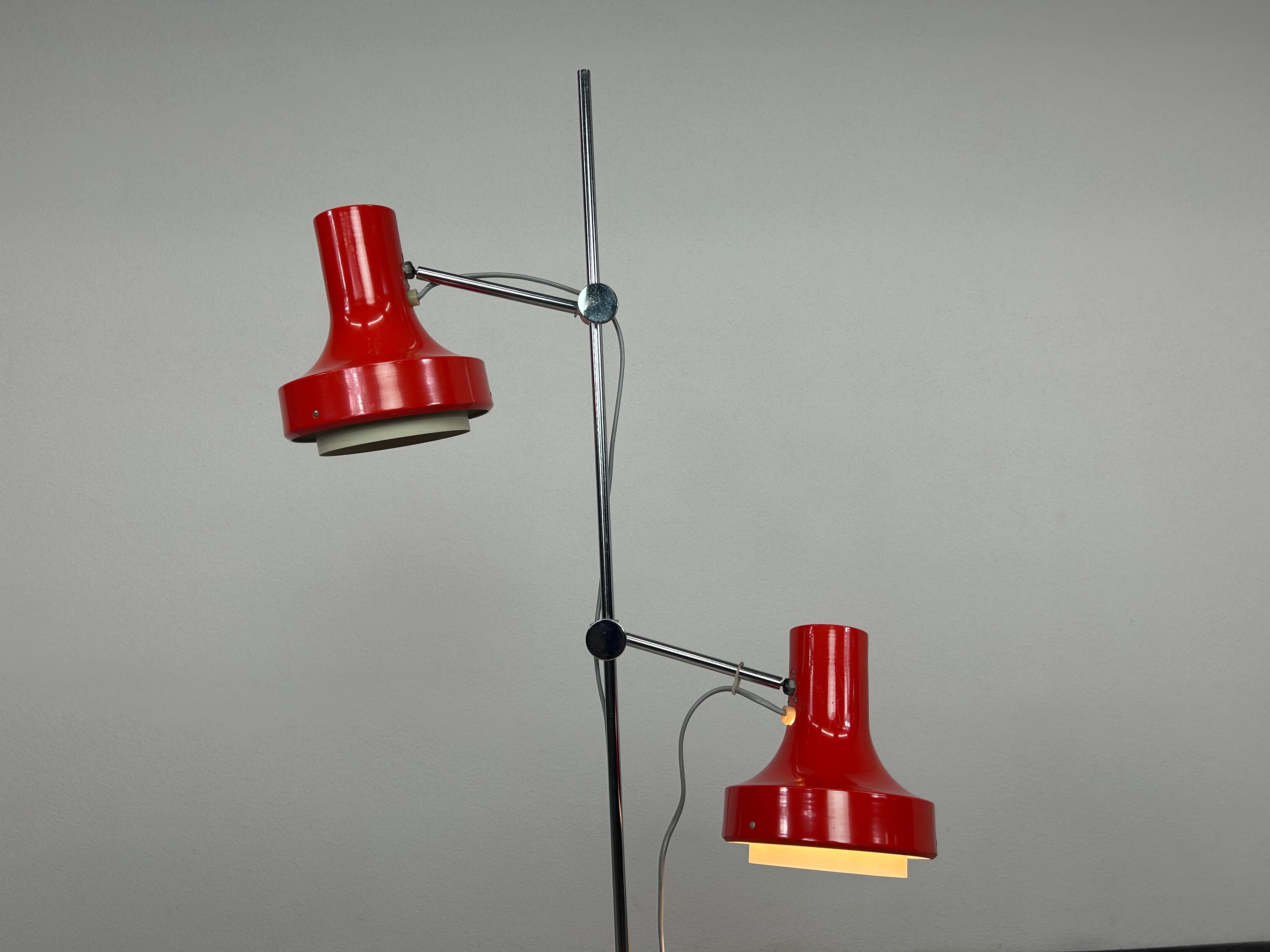 Red floor lamp by Josef Hurka for Napako For Sale 1