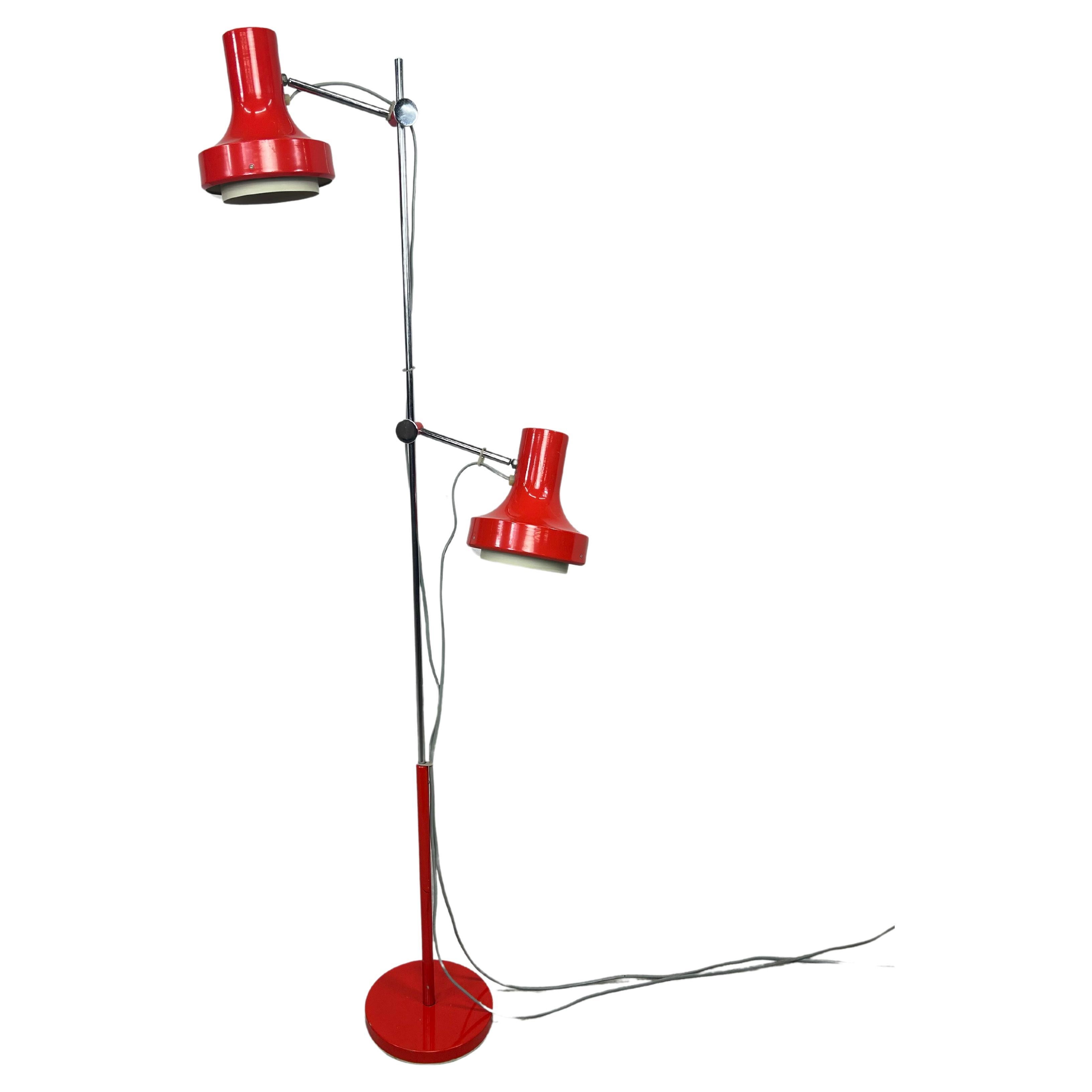 Red floor lamp by Josef Hurka for Napako For Sale
