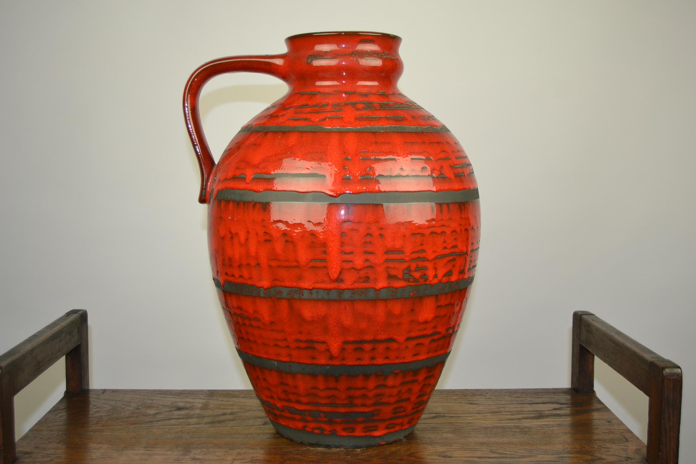 Red Floor Vase by Carstens Tönnieshof, West Germany, Large Size 1