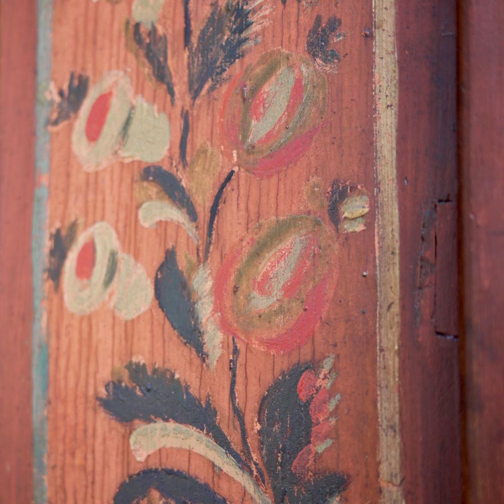 Red Floral Painted Cabinet, 1790, Central Europe For Sale 7