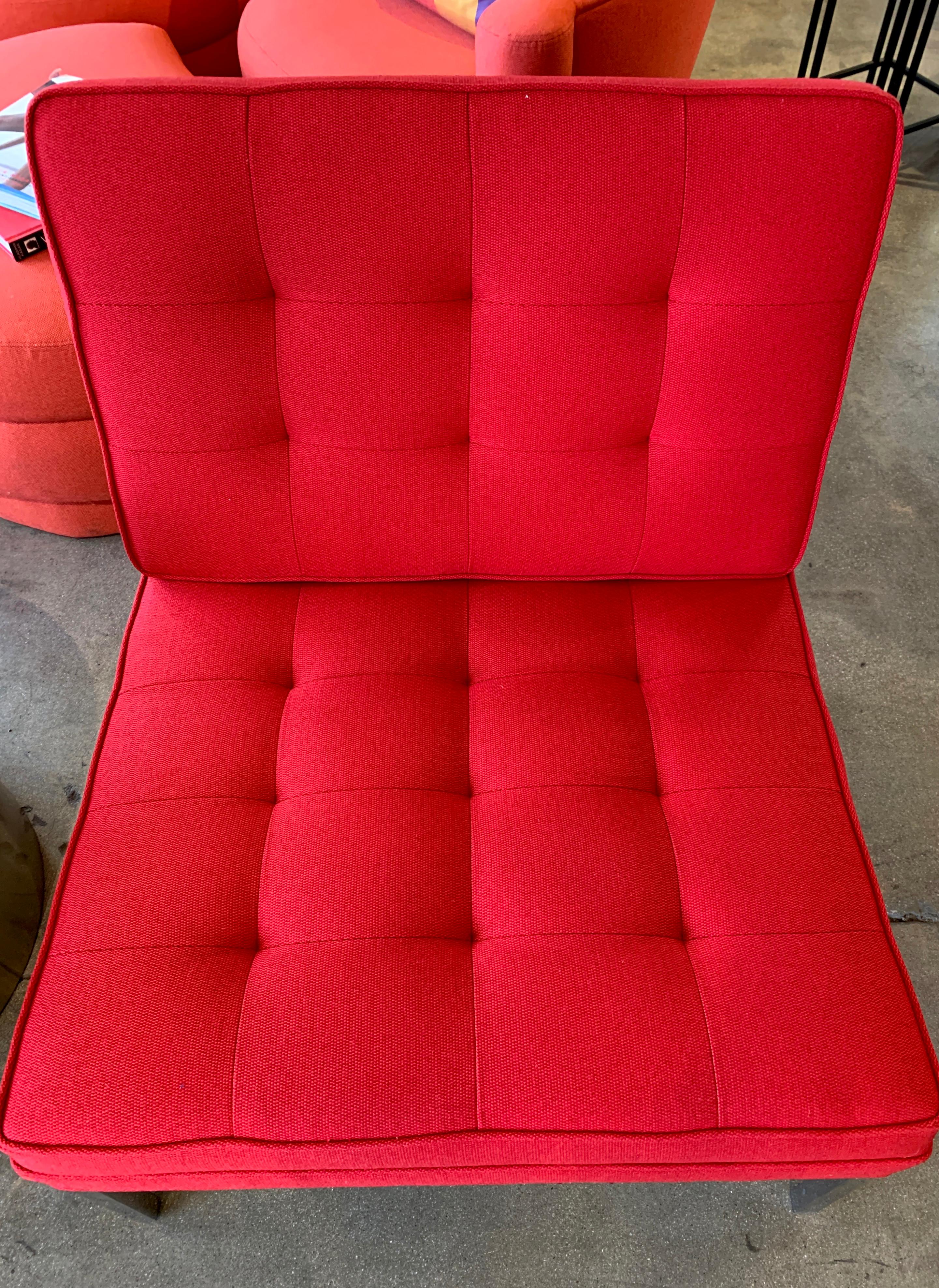 Red Florence Knoll Lounge Chairs For Sale 3