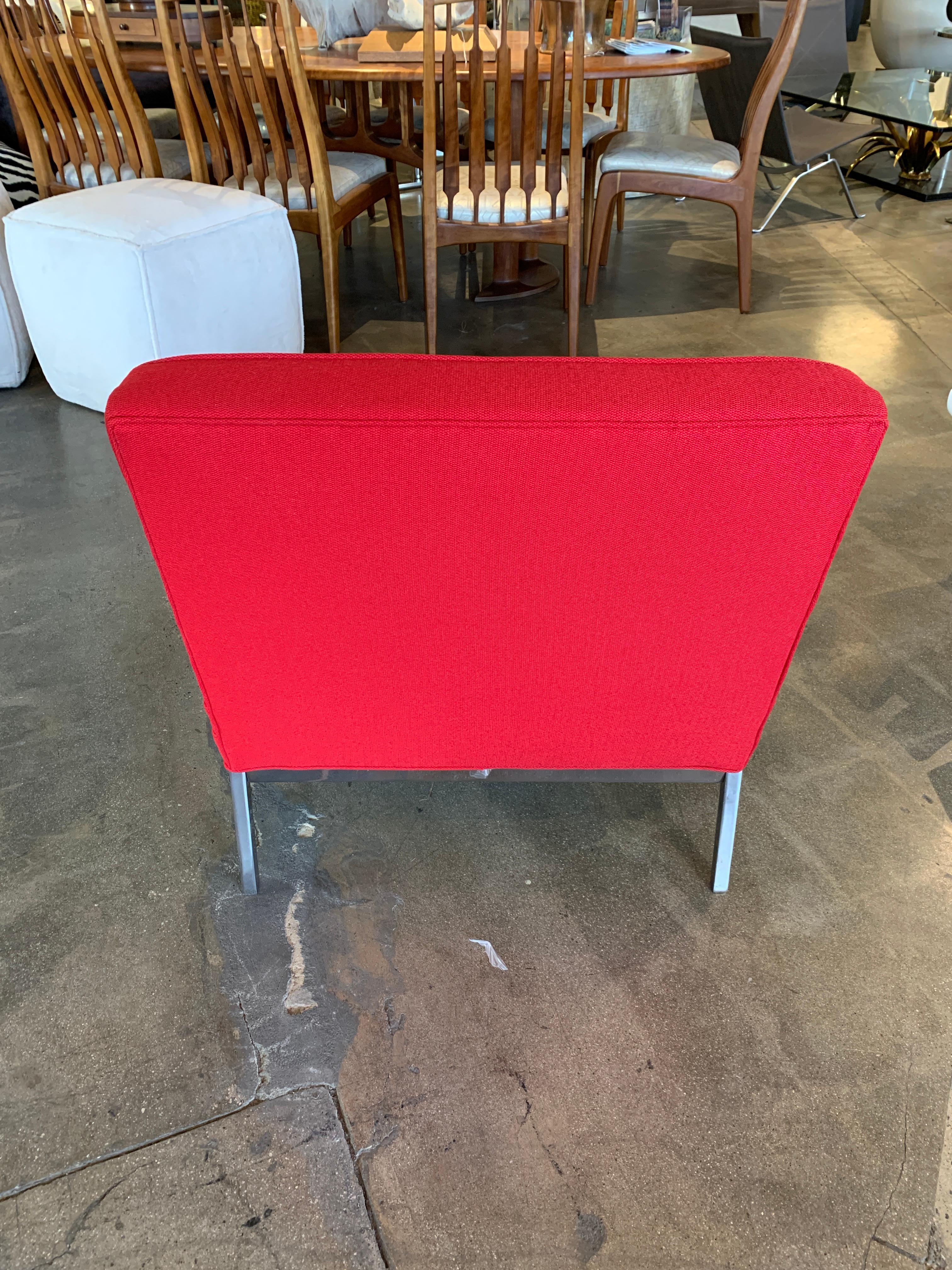 Red Florence Knoll Lounge Chairs For Sale 2