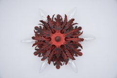 Red Florentine Ceiling Lamp by Banci Firenze, 1960s