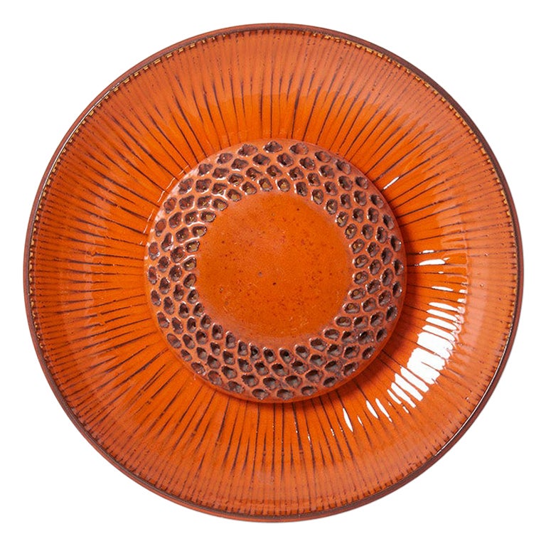 Lámpara de pared de cerámica Flor Roja nº 2, años 60