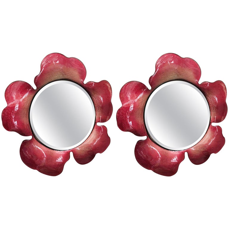 Red Flower Mirrors For Sale at 1stdibs