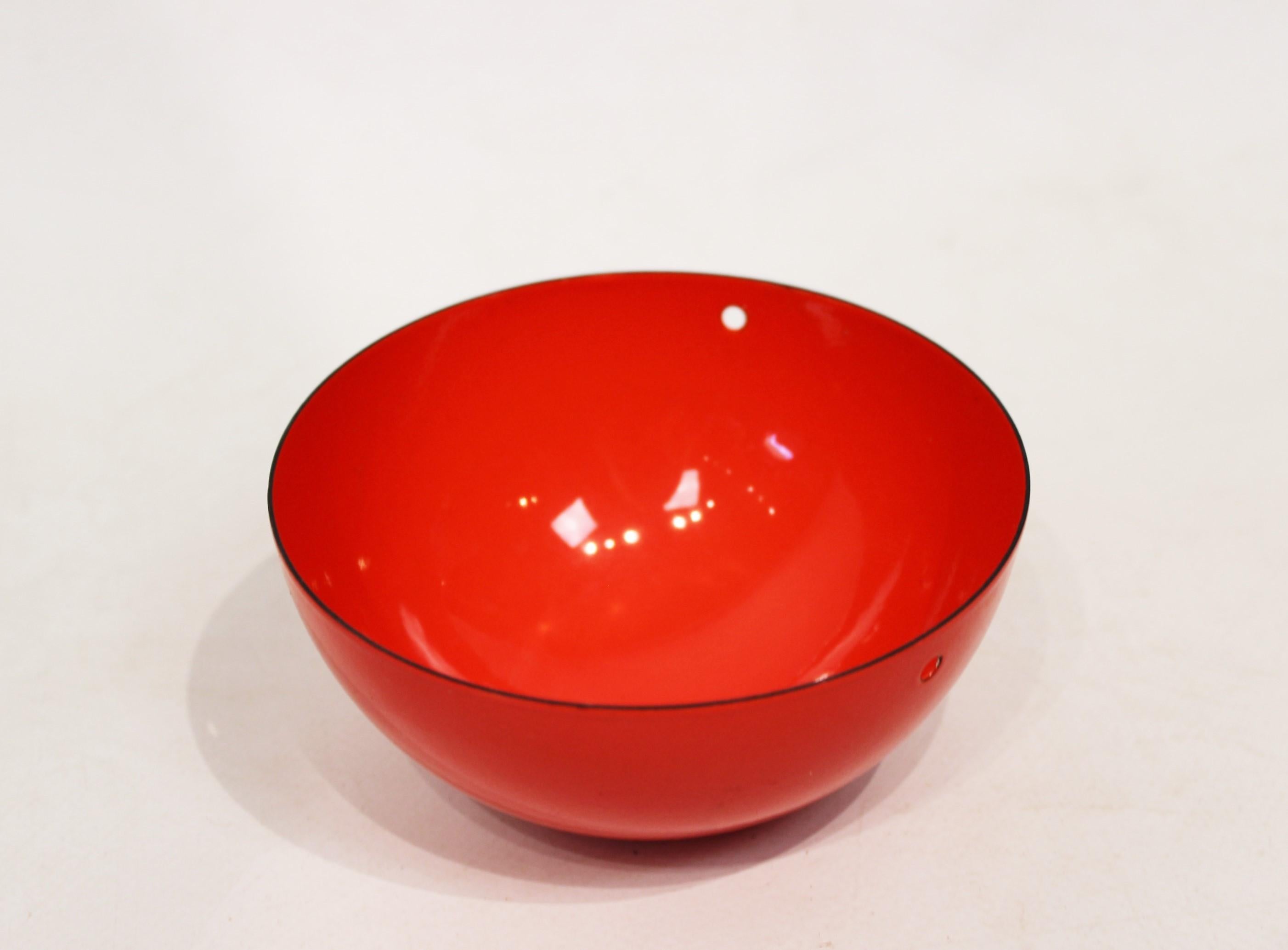 Enameled Red Flowerpot, Model VP1, Pendant Designed by Verner Panton in 1968 For Sale