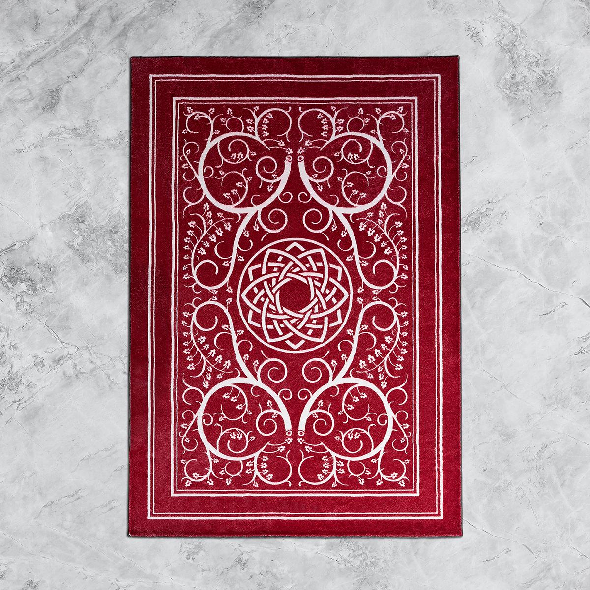 Art Deco Red Flowers, Cartomanzia Carpets For Sale