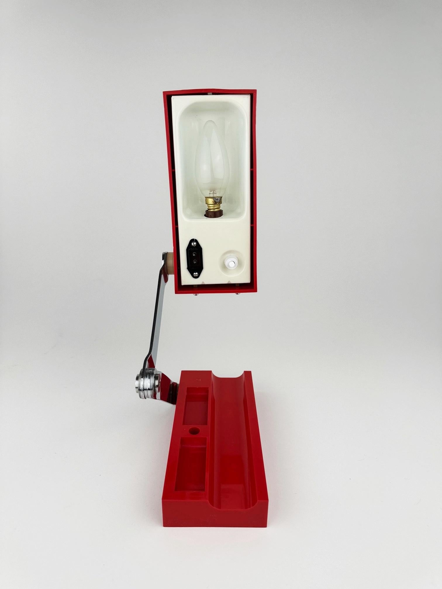 Late 20th Century Red folding table lamp by Lamsar Spain 1970's