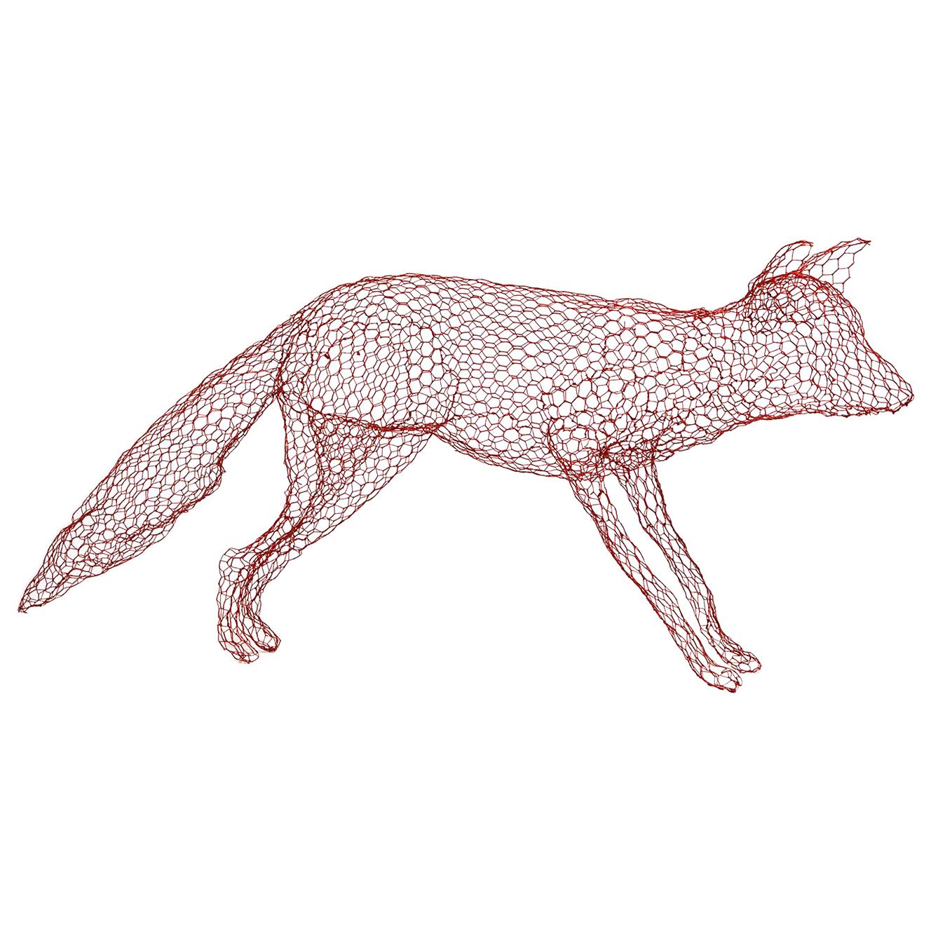 Red Fox in Wire Mesh by Benedetta Mori Ubaldini For Sale