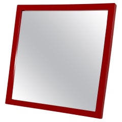 Red Frame Mirror Model 4727 by Anna Castelli Ferrieri for Kartell, 1980s