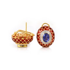 Red French Enamel Stud 1007