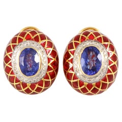 Red French Enamel Stud 1007