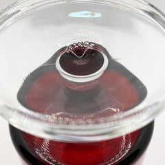 Red French Luminarc Glass Cordial Glassware, Set of 4, 1970s, France