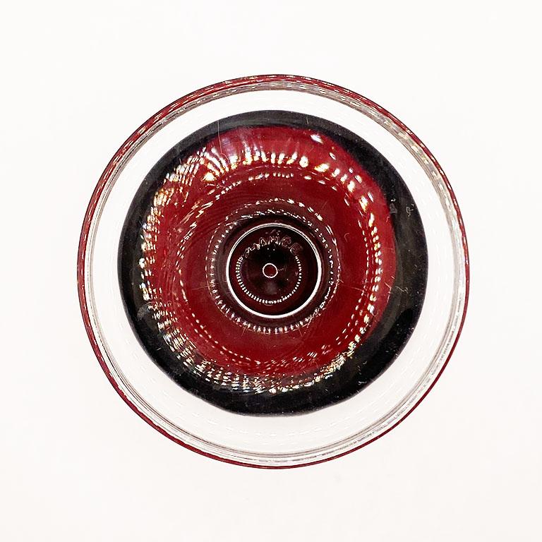 Art déco Verre à liqueur rouge en verre Luminarc, lot de 4, années 1970, France en vente