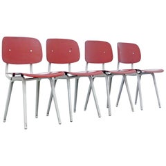 Used Red Friso Kramer Revolt Chairs, 1958 set of four