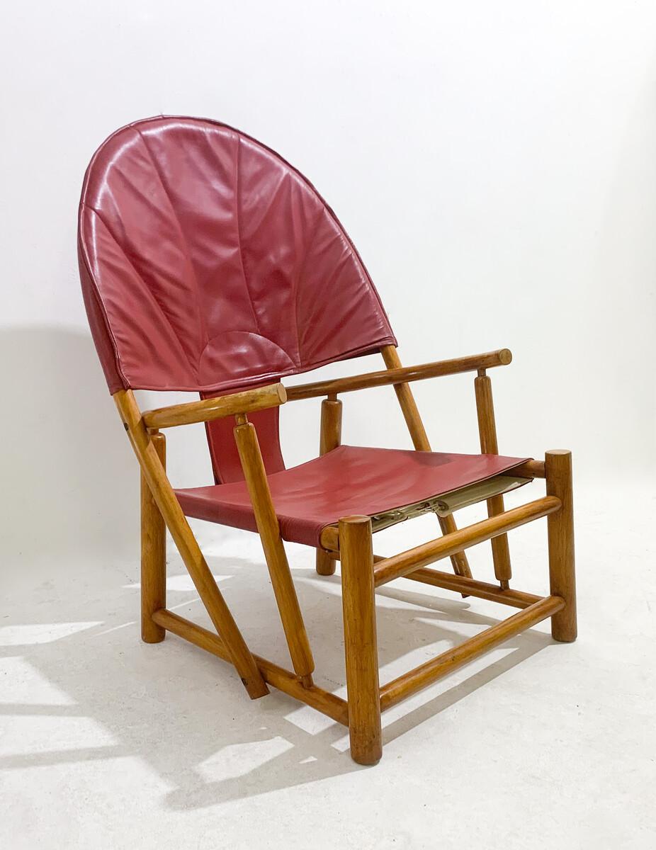 Red G23 Hoop Armchair by Piero Palange & Werther Toffoloni, 1970s.