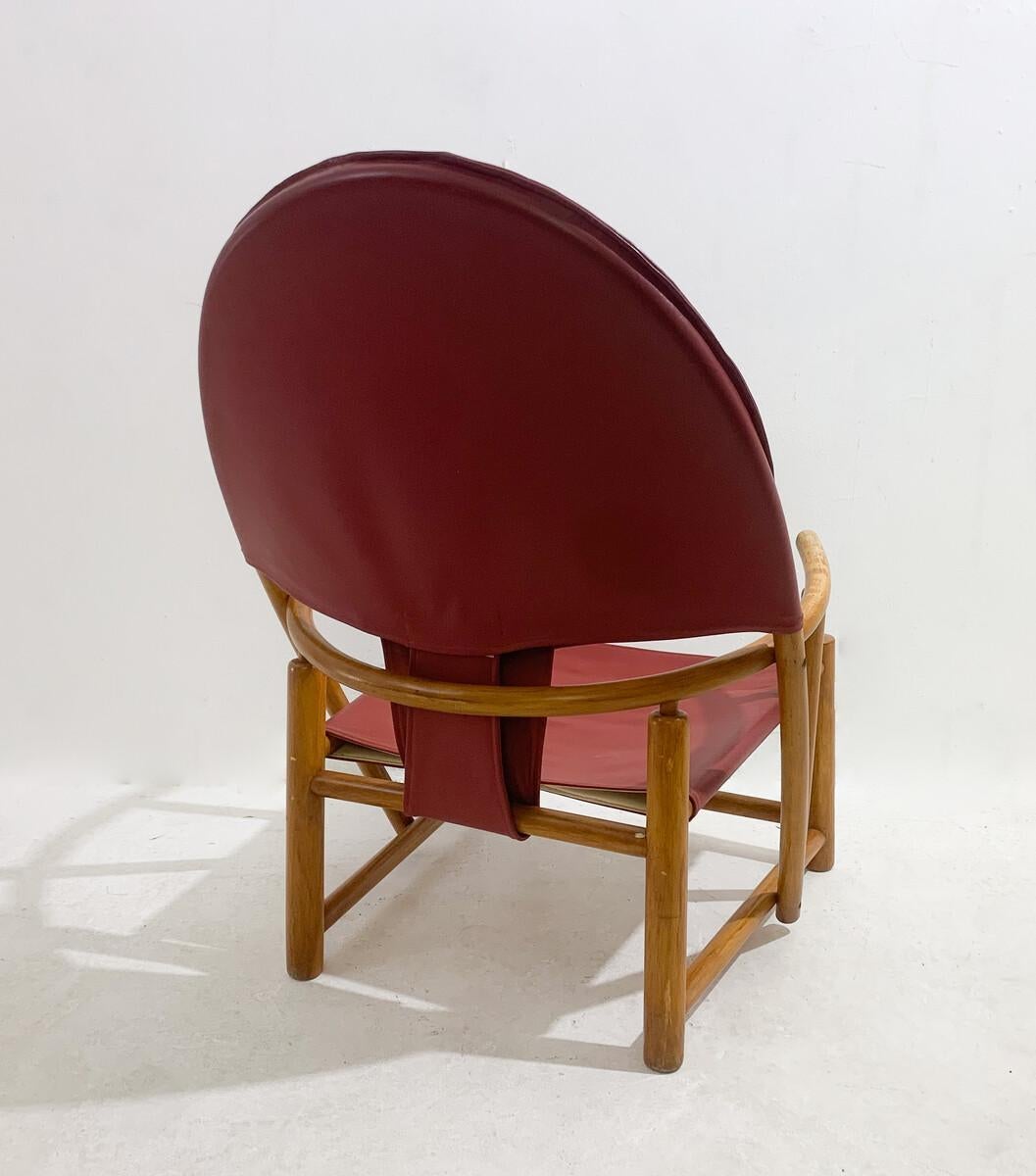 Leather Red G23 Hoop Armchair by Piero Palange & Werther Toffoloni, 1970s For Sale