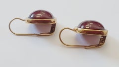 Red Garnet 18 Karat Pink Gold Earrings