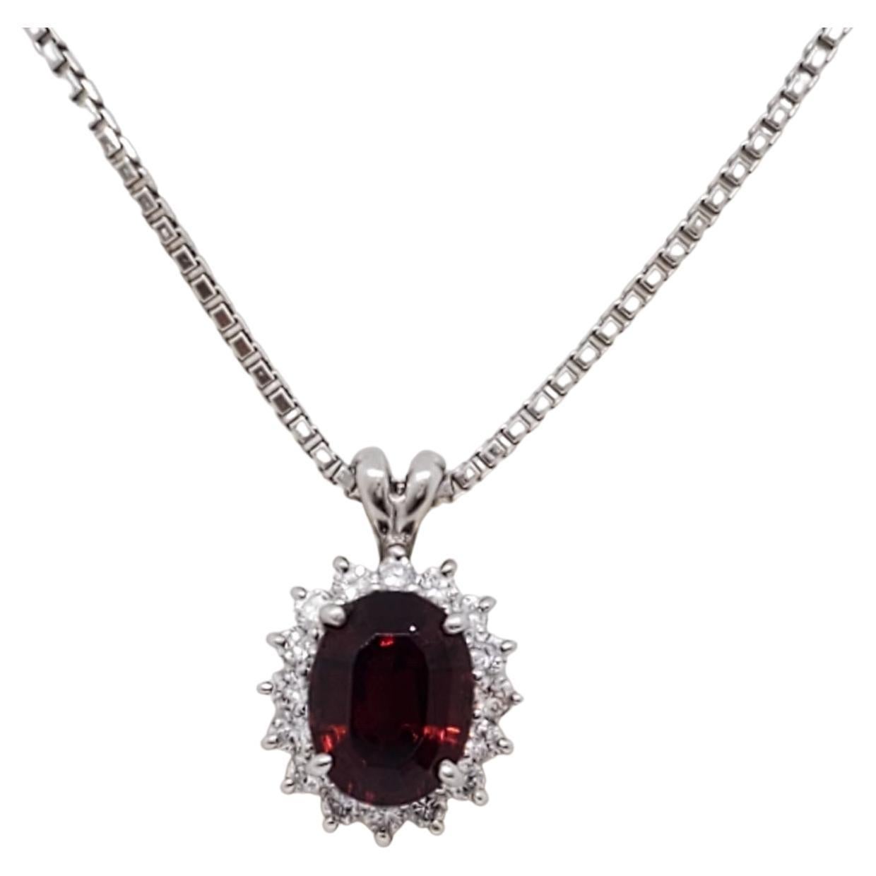 10 Carat Spessartine Diamond Pendant Necklace at 1stDibs