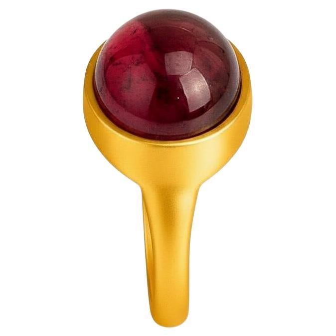 For Sale:  Red garnet cabochon ring