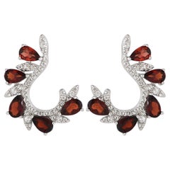 Boucles d'oreilles grenat rouge - Hoops
