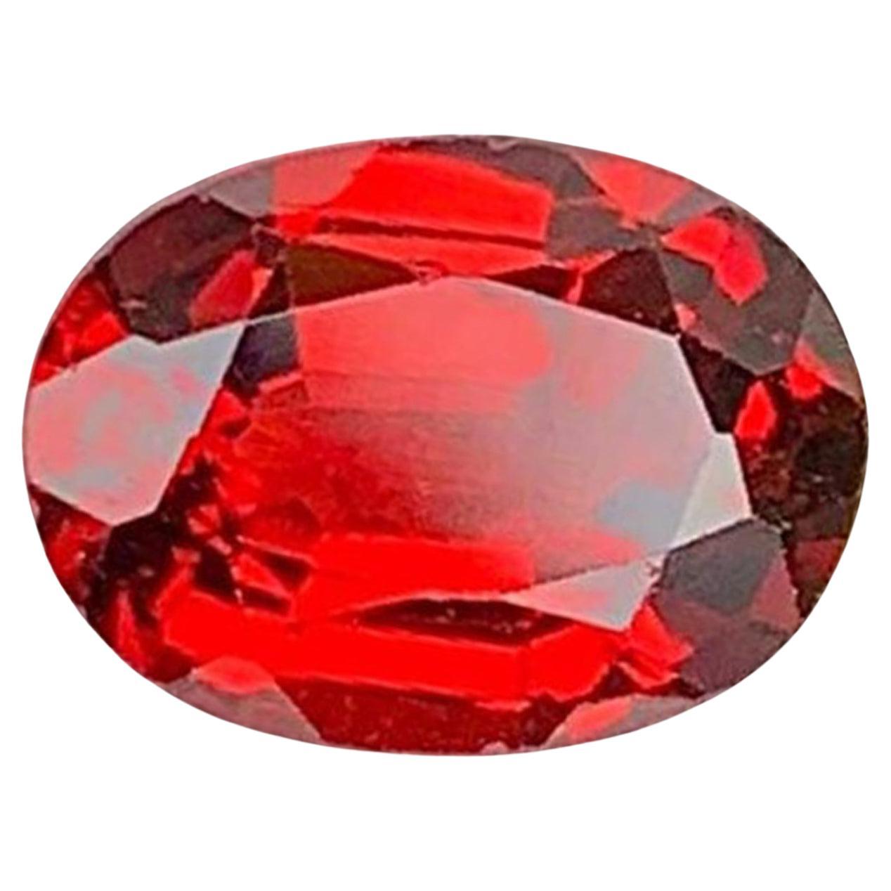 Red Garnet Gemstone: Oval Cut January Birthstone, 1.59 Carats