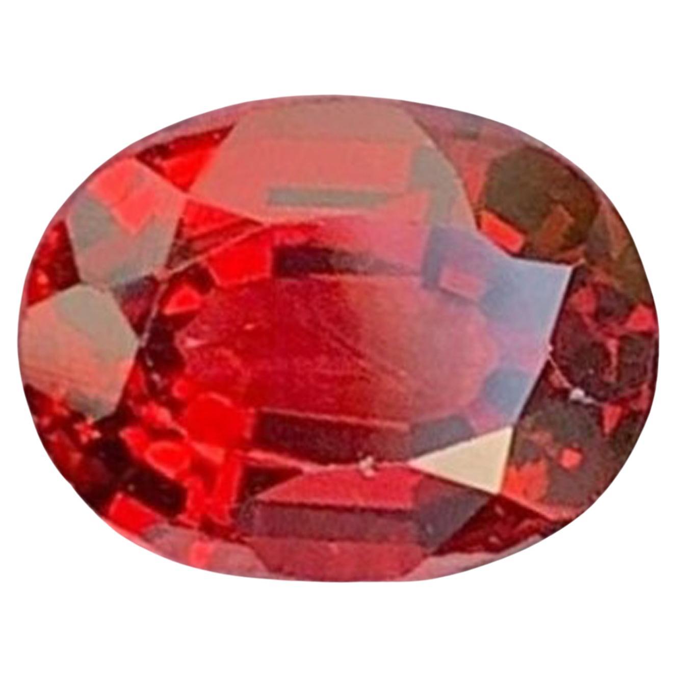 Roter Granat Edelstein: Ovalschliff Januar Geburtsstein, 1.63 Karat