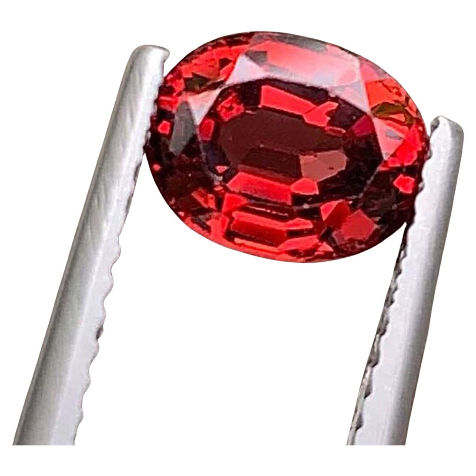 Red Garnet Gemstone: Oval Cut January Birthstone, 1.67 Carats