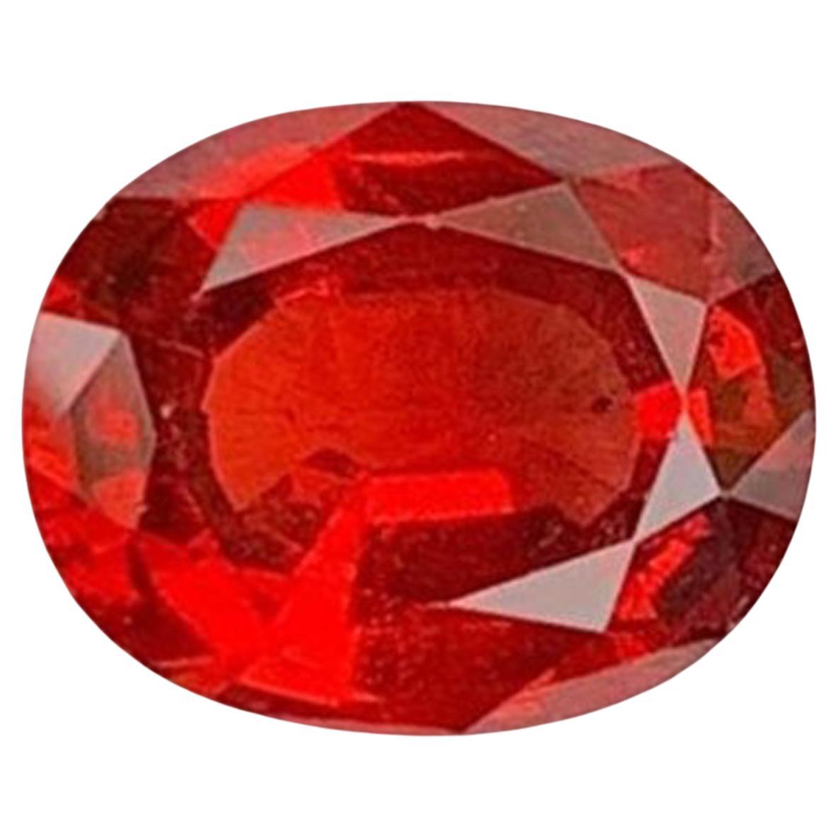 Roter Granat Edelstein: Ovalschliff Januar Geburtsstein, 1.73 Karat
